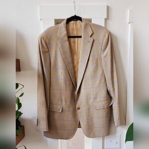 FACCONABLE Mens Wool, Silk & Linen Suit Jacket